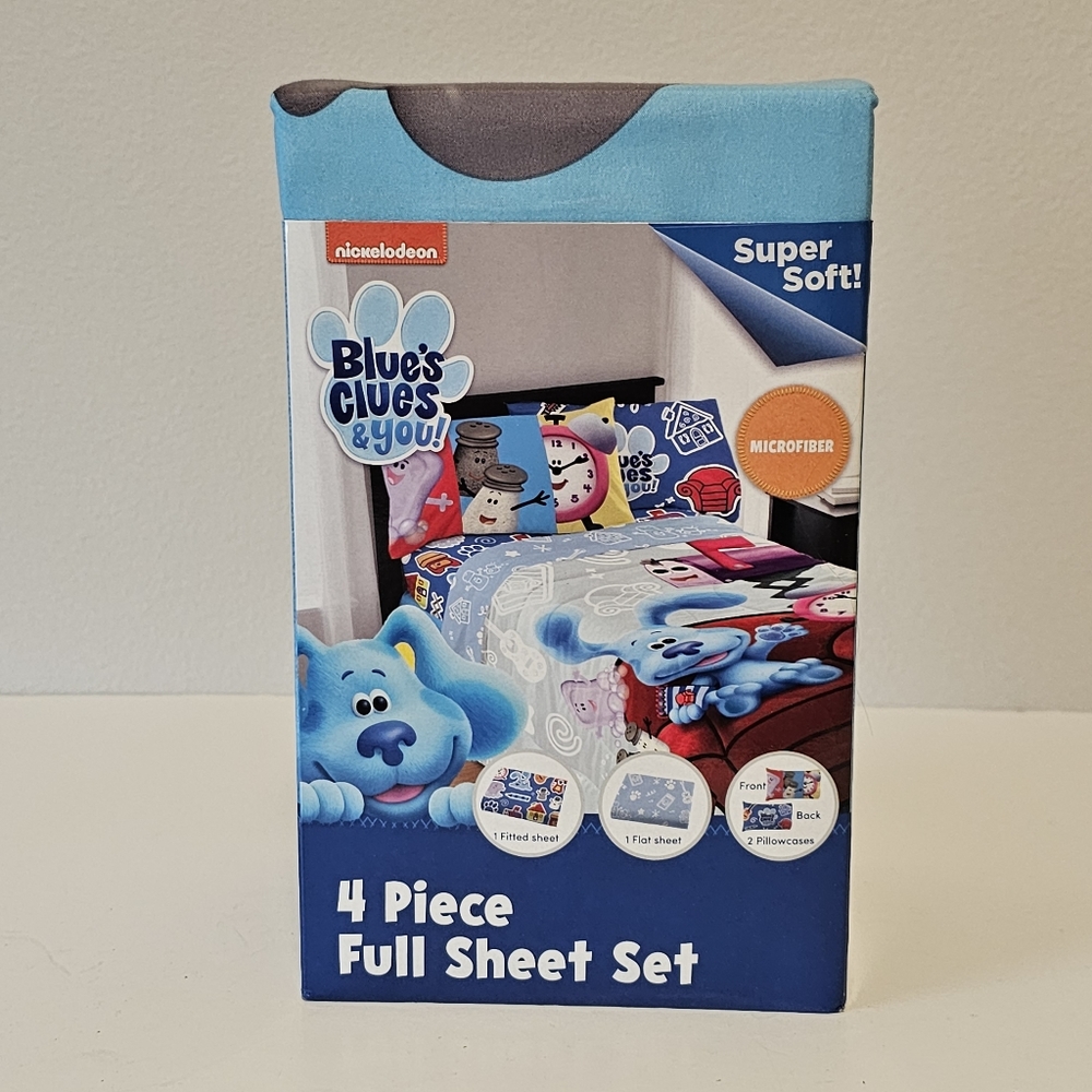 Blue's Clues & You 4 Piece Full Sheet Set New